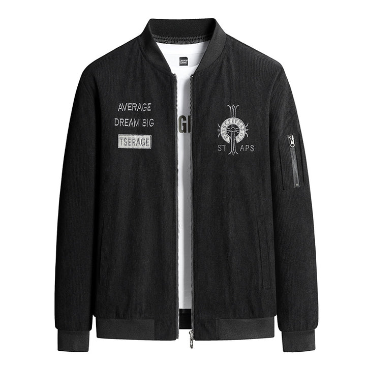 Herren Modische Bomberjacke mit Stickerei Echo Archiv
