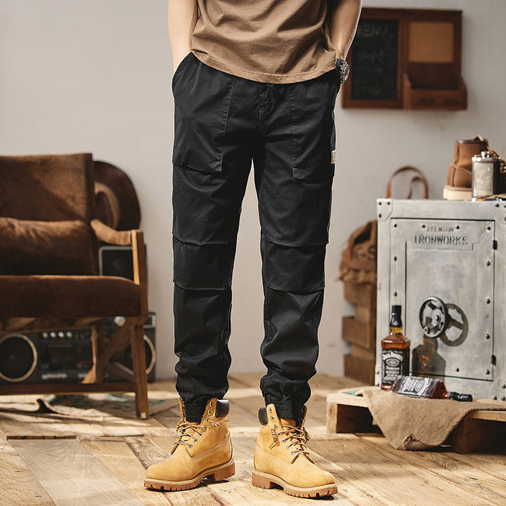 Herren Funktionale Kargo-Joggerhose mit Kniepaneelen, elastischen Bündchen und Mehrfachtaschen Echo Archiv