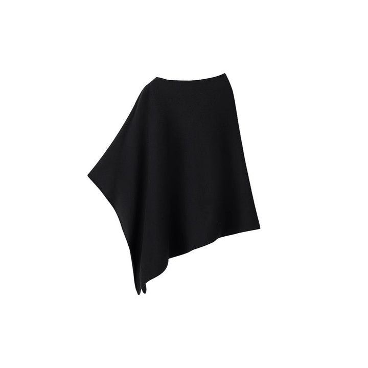 Damen Feiner Strickponcho mit asymmetrischem Saum und U‑Boot‑Ausschnitt Echo Archiv