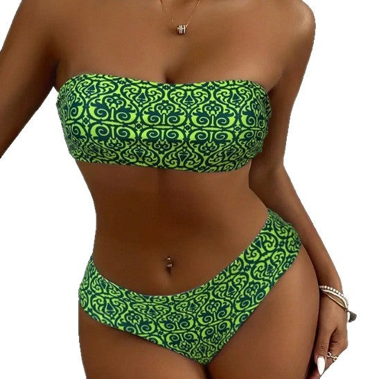 Damen Bandeau-Bikini mit elegantem Muster Echo Archiv