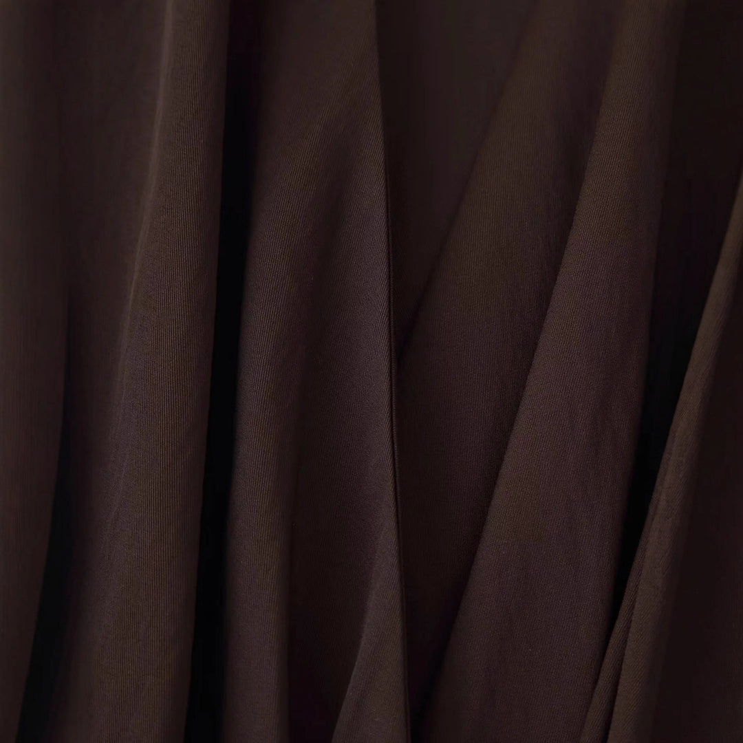 Damen langärmliges Hemdblusenkleid mit Taillengürtel und femininer A-Linien-Silhouette – Valéora