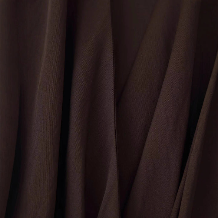 Damen langärmliges Hemdblusenkleid mit Taillengürtel und femininer A-Linien-Silhouette – Valéora