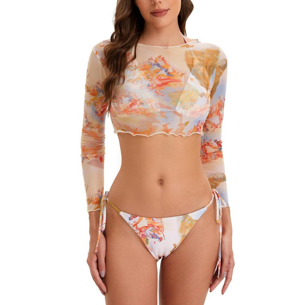 Damen Sportlicher Longsleeve Bikini-Set Echo Archiv