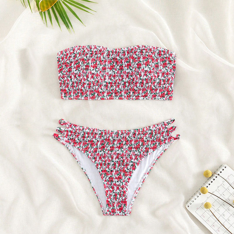 Damen Bandeau-Bikini mit raffinierten Rüschendetails Echo Archiv