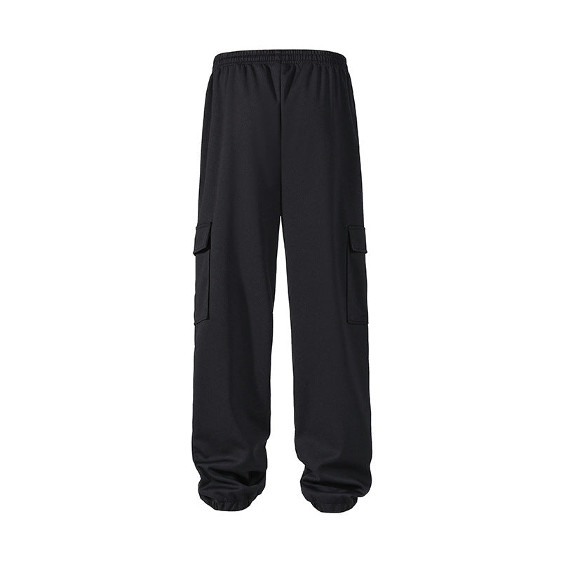 Herren lockere Cargo-Jogginghosen mit elastischem Bund, Kordelzug und aufgesetzten Klappentaschen – Bravaro