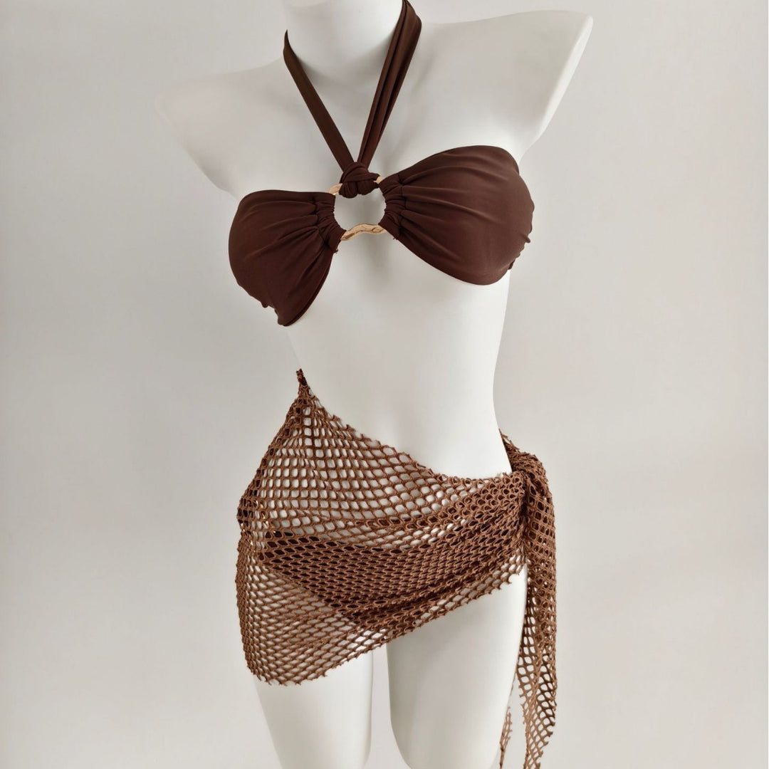 Damen Triangel-Bikini mit modischen Netzrock-Details Echo Archiv
