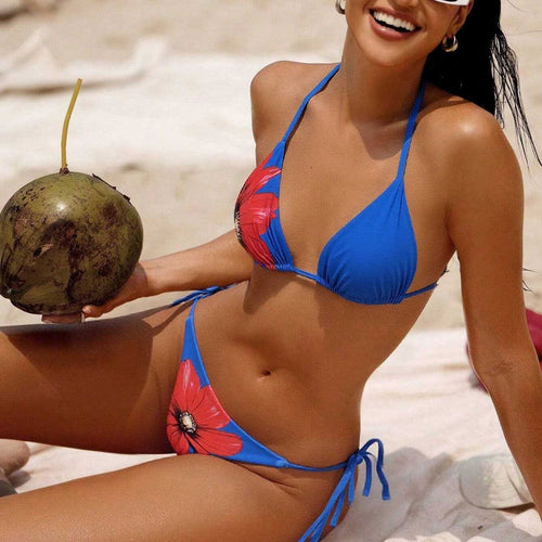 Damen Bikini-Set mit floralem Design und verstellbaren Bindebändern Echo Archiv