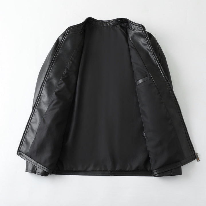 Herren modische Kunstlederjacke mit minimalistischem Schnitt und funktionalen Taschen Echoarchiv