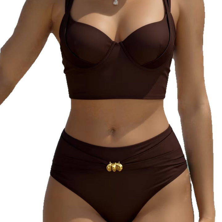 Damen Hochtaillierter Bikini mit eleganten Akzenten Echo Archiv