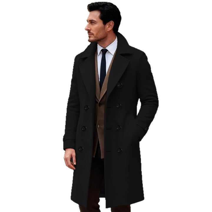 Herren eleganter doppelreihiger Wollmantel Echoarchiv