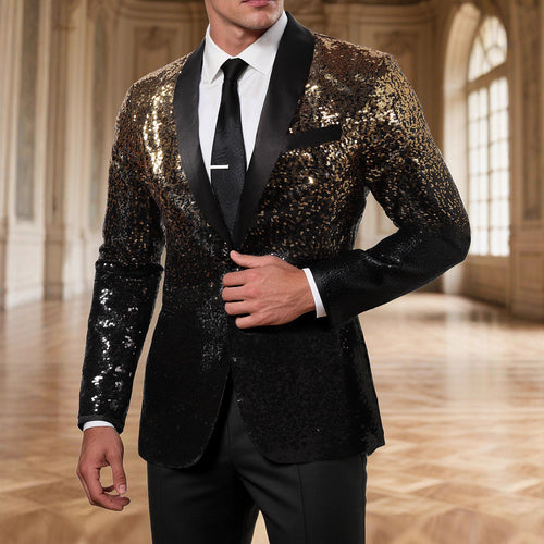 Herren Glamouröser Pailletten-Sakko Echoarchiv