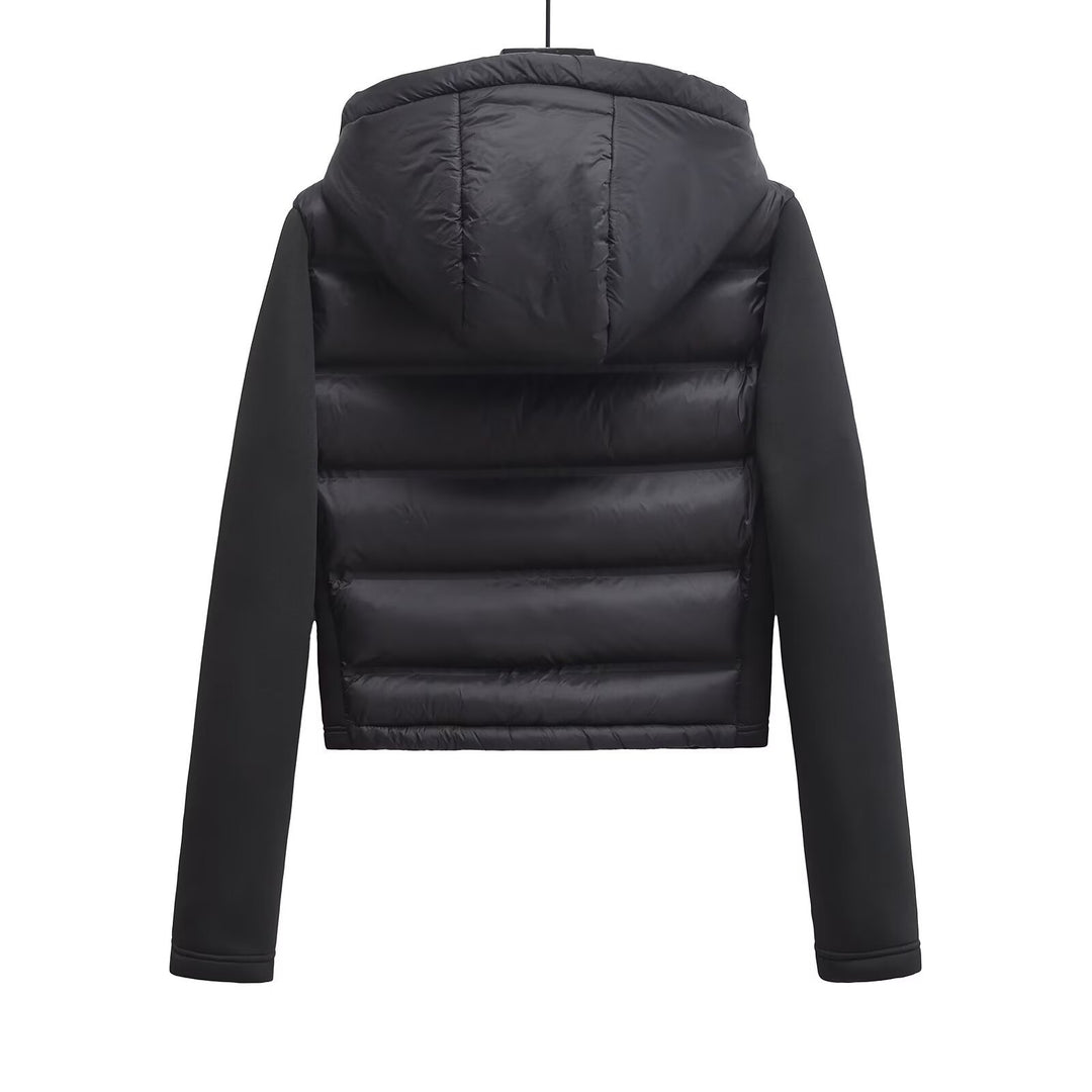 Damen Gekürzte gesteppte Hybrid‑Wattierte Jacke mit Kapuze Echo Archiv