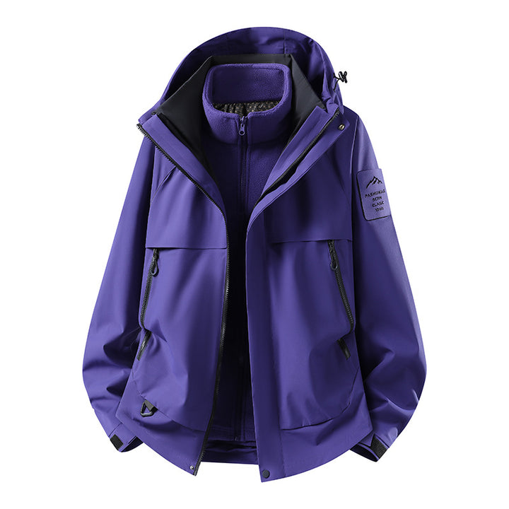 Herren modulare wasserdichte Outdoorjacke mit herausnehmbarer Fleece-Innenjacke, Kapuze und Reißverschlusstaschen Echo Archiv