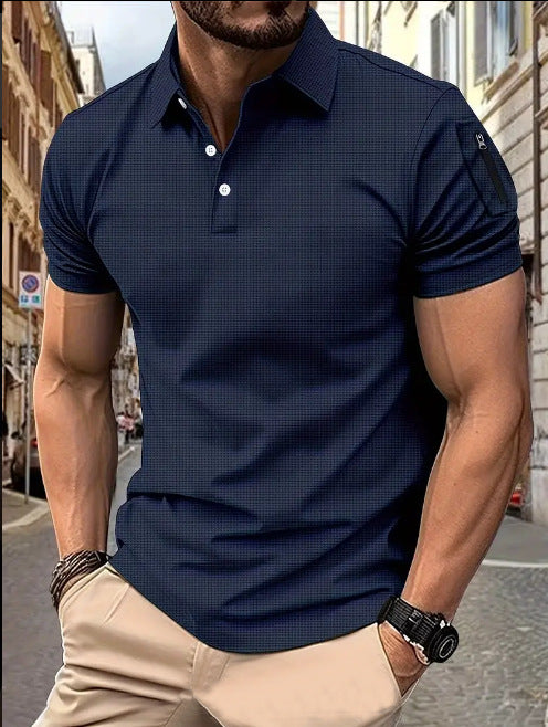 Herren Poloshirt mit modernem Muster Echoarchiv