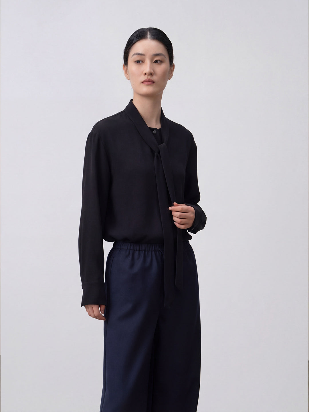 Damen Elegante Schleife Bluse Echoarchiv