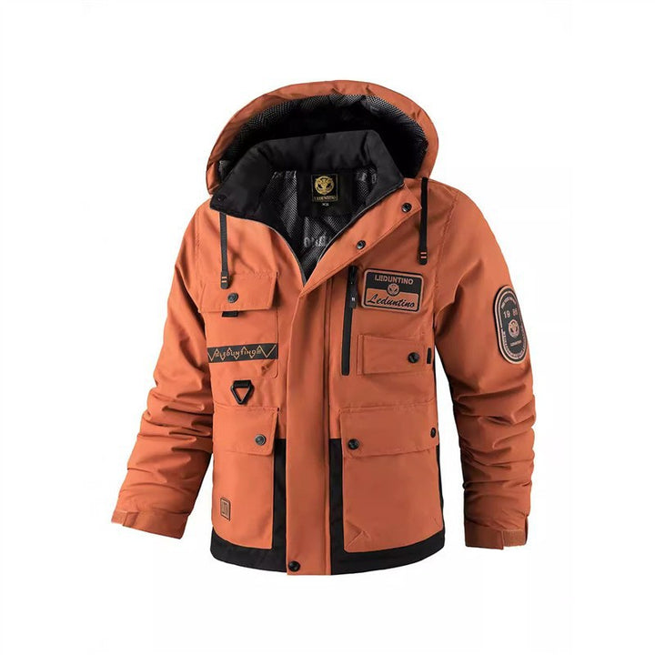 Herren Urbaner Multifunktions-Outdoorparka mit Kapuze, wasserabweisender Softshell und Multifachtaschen – Taviero
