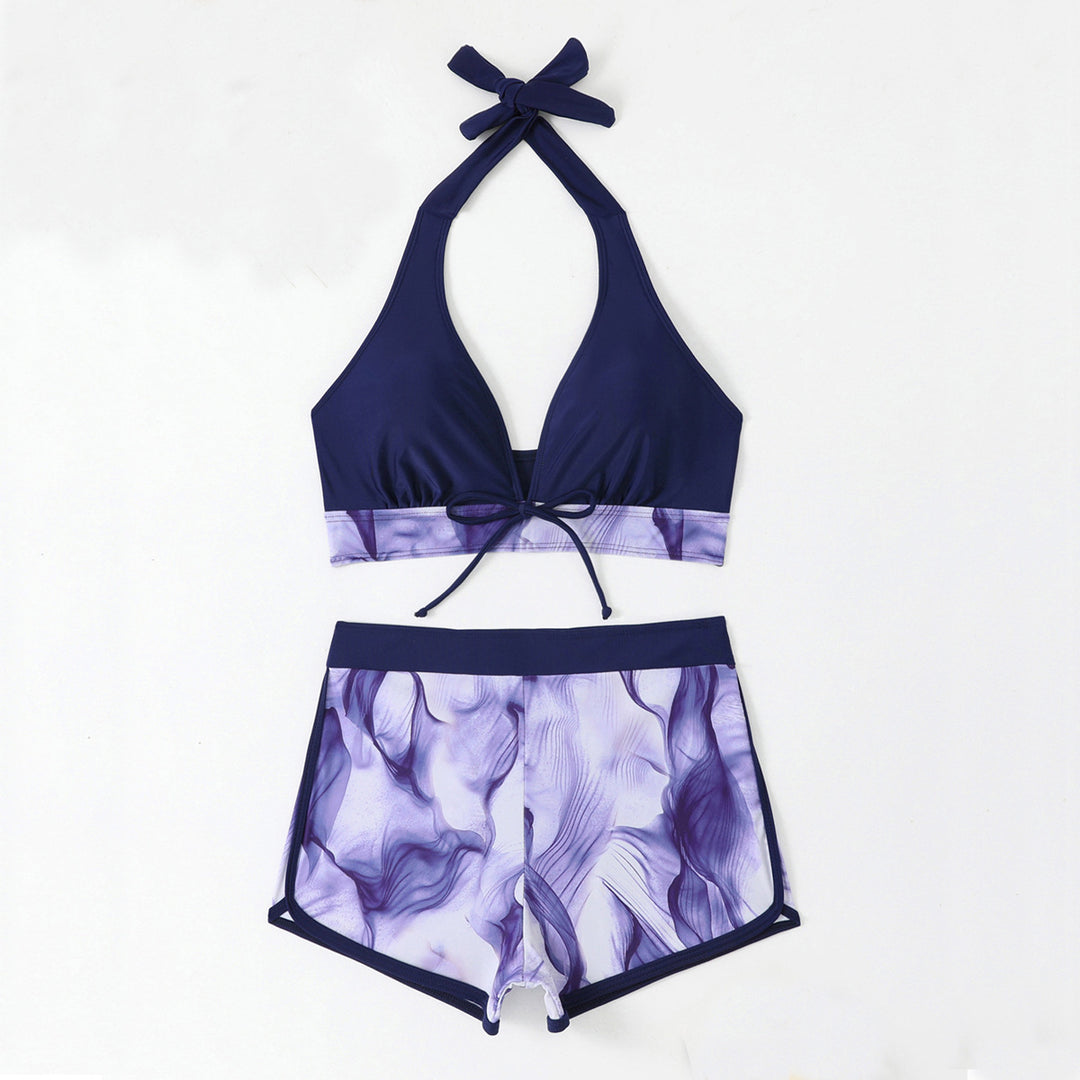 Damen Sportliches Bikini-Set mit tiefem V-Ausschnitt und komfortablen Shorts Echo Archiv
