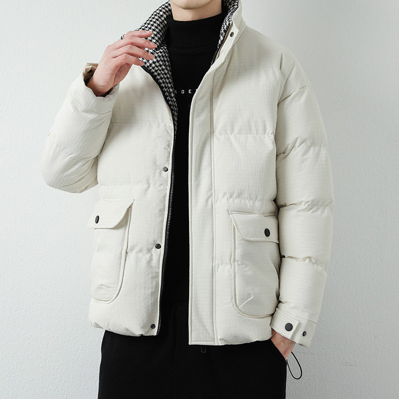 Herren Modische Pufferjacke mit Karokragen Echo Archiv