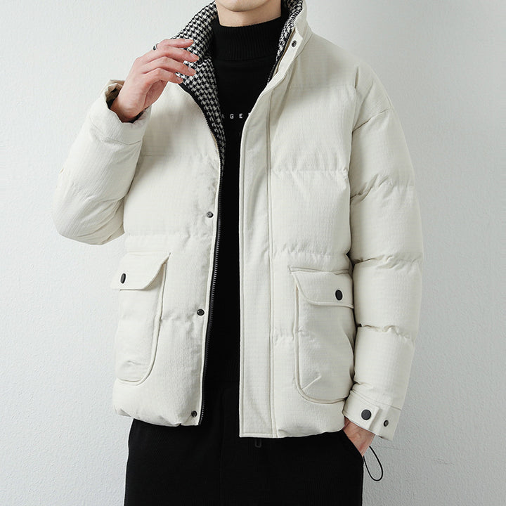 Herren Modische Pufferjacke mit Karokragen Echo Archiv