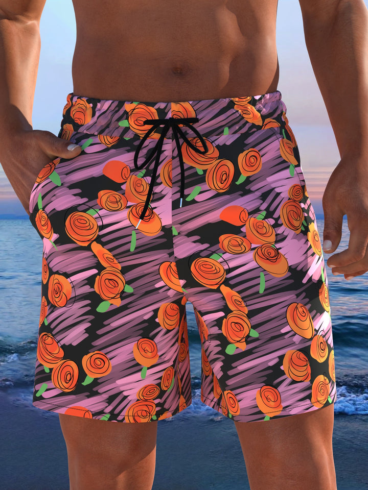 Herren Badeshorts mit modernem Streifen-Design und elastischem Bund Echo Archiv