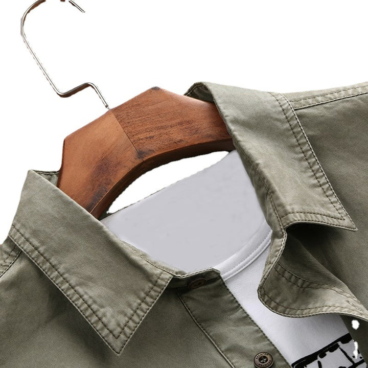 Herren Robust geschnittenes Canvas-Übergangshemd mit Pattentaschen und Utility-Details Echo Archiv