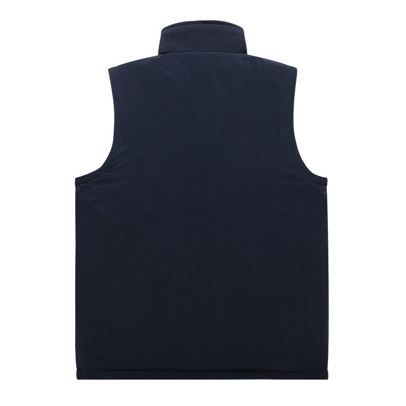 Herren Winddichte Softshell-Weste mit hochflorigem Fleece-Innenfutter, Stehkragen und verdeckten Eingrifftaschen – Marzano