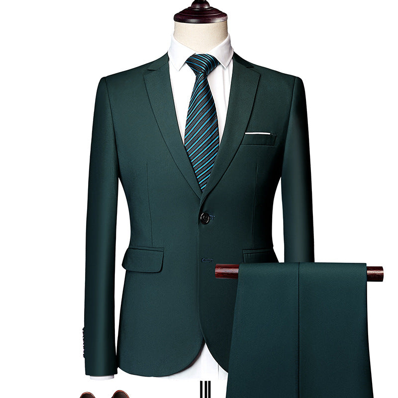 Herren nan Slim-Fit Einreiher-Anzugset mit Ein-Knopf-Sakko, schmaler Anzughose mit Bügelfalte und elastischem Stretchgewebe Echo Archiv