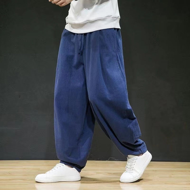 Herren nan oversized Relax-Fit Baumwoll-Jogpants mit tiefem Schritt, Tunnelzug und seitlichen Eingrifftaschen Echo Archiv