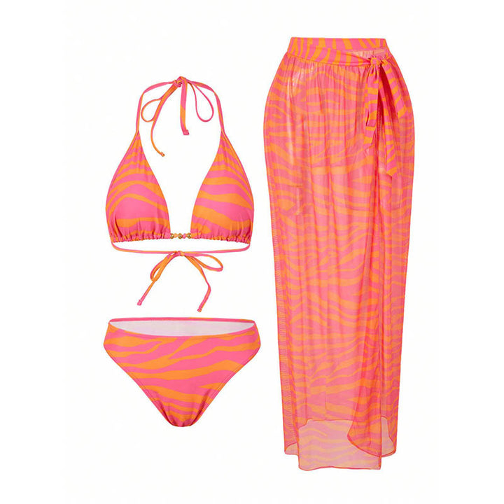 Damen Bikiniset mit modischem Wickelrock und trendigem Zebra-Design Echo Archiv