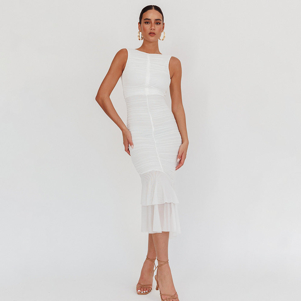 Damen Elegantes Maxikleid mit Rüschendetails Echo Archiv