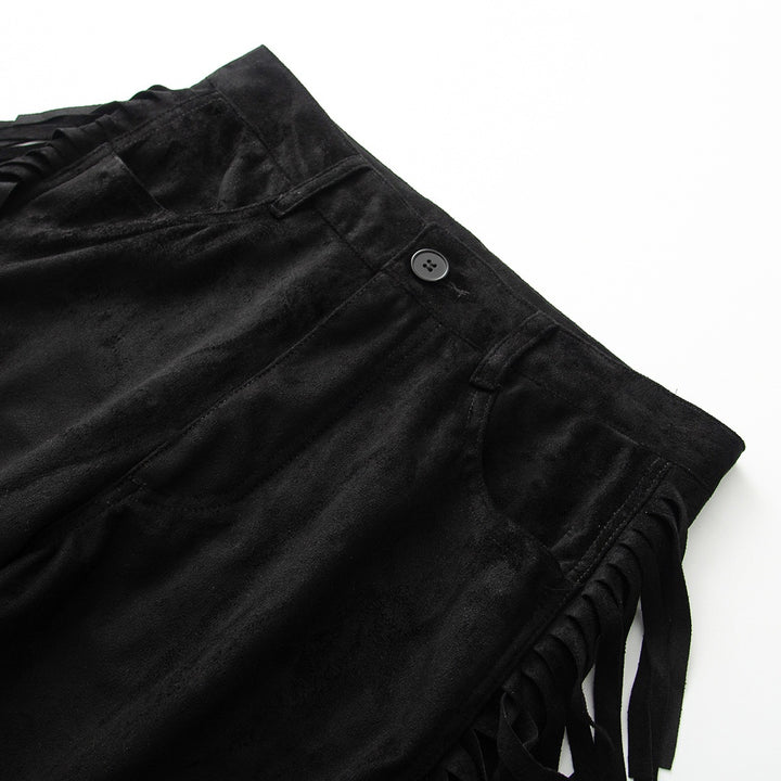 Damen Weite Highwaist-Hose mit seitlichen Fransen und weitem Bein Echo Archiv