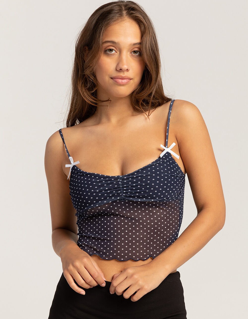 Damen gepunktetes Crop-Top mit verstellbaren Trägern Echo Archiv