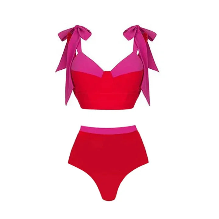 Damen hochtailliertes Bikiniset mit Wickelrock Echo Archiv
