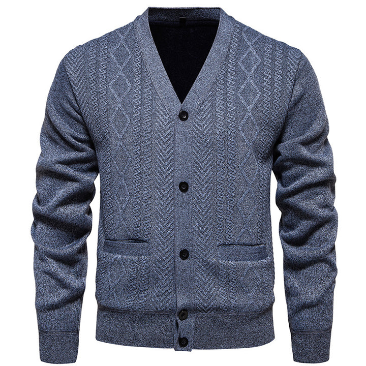 Herren modische Strickjacke mit strukturiertem Muster Echoarchiv