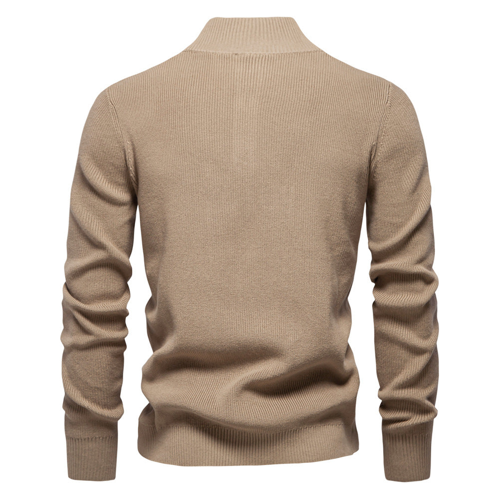Herren Pullover mit Knopfleiste und strukturiertem Muster Echoarchiv