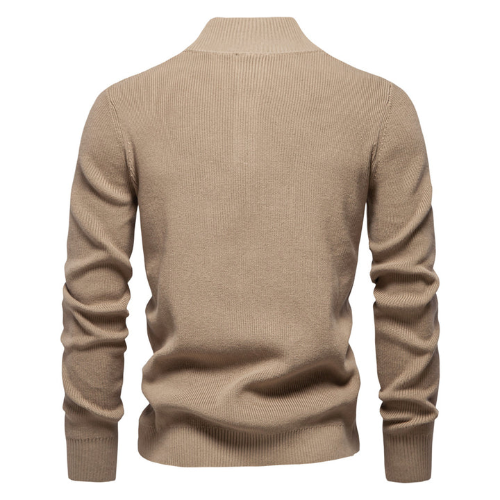 Herren Pullover mit Knopfleiste und strukturiertem Muster Echoarchiv