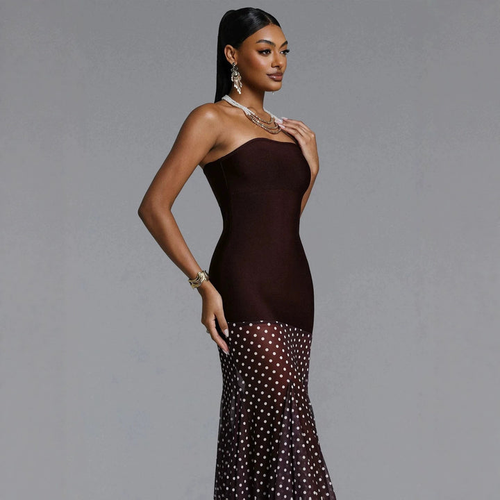 Damen Elegantes Stretch-Top mit transparentem Rüschenrock Echo Archiv