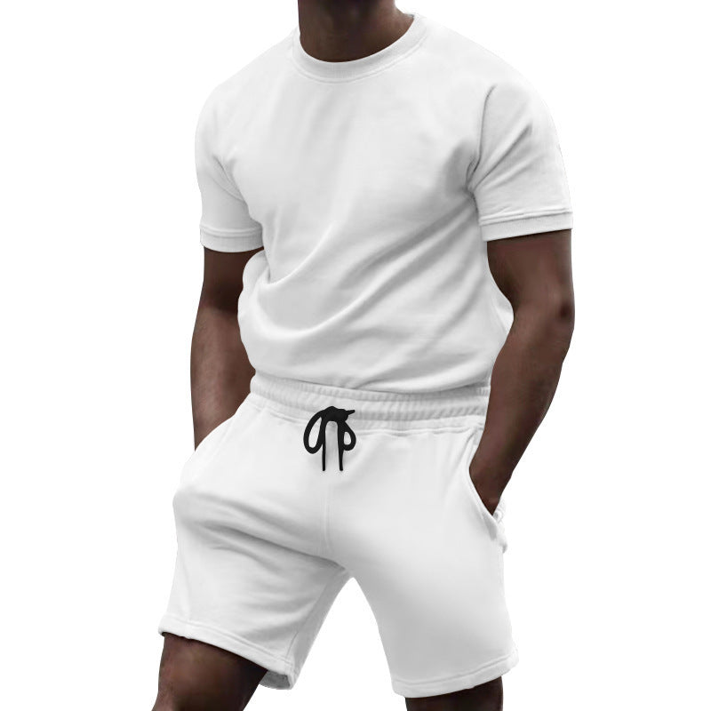 Herren lässiges Sportoberteil und Shorts-Set mit elastischem Bund Echoarchiv