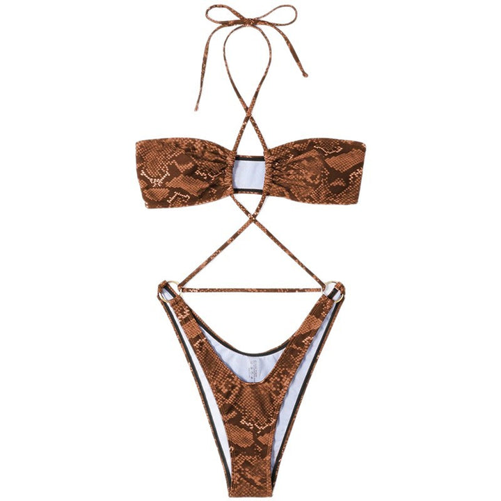 Damen Bikini-Set mit raffiniertem Wickel-Design und eleganten Cross-Trägern Echo Archiv