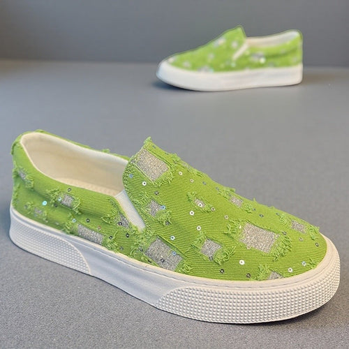 Damen Modische Slip-On Sneakers mit funkelnden Applikationen Echo Archiv