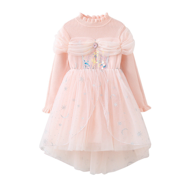 Mädchen festliches Tüllkleid mit funkelnden Applikationen Echo Archiv