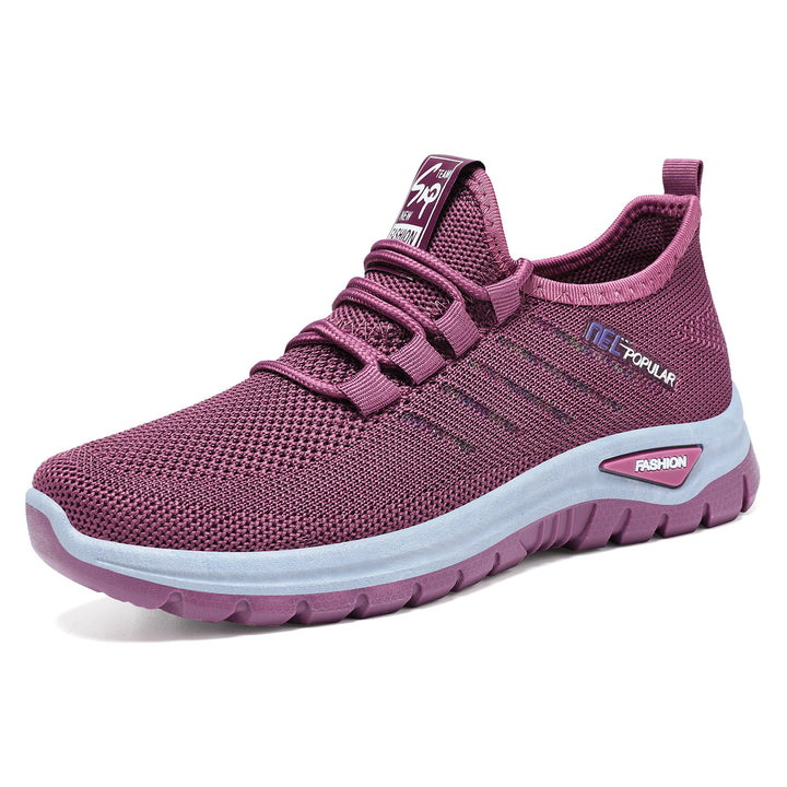 Damen nan leichte gestrickte Freizeitsneaker mit elastischem Schnellzug-Kordelsystem und stoßdämpfender EVA-Sohle Echo Archiv