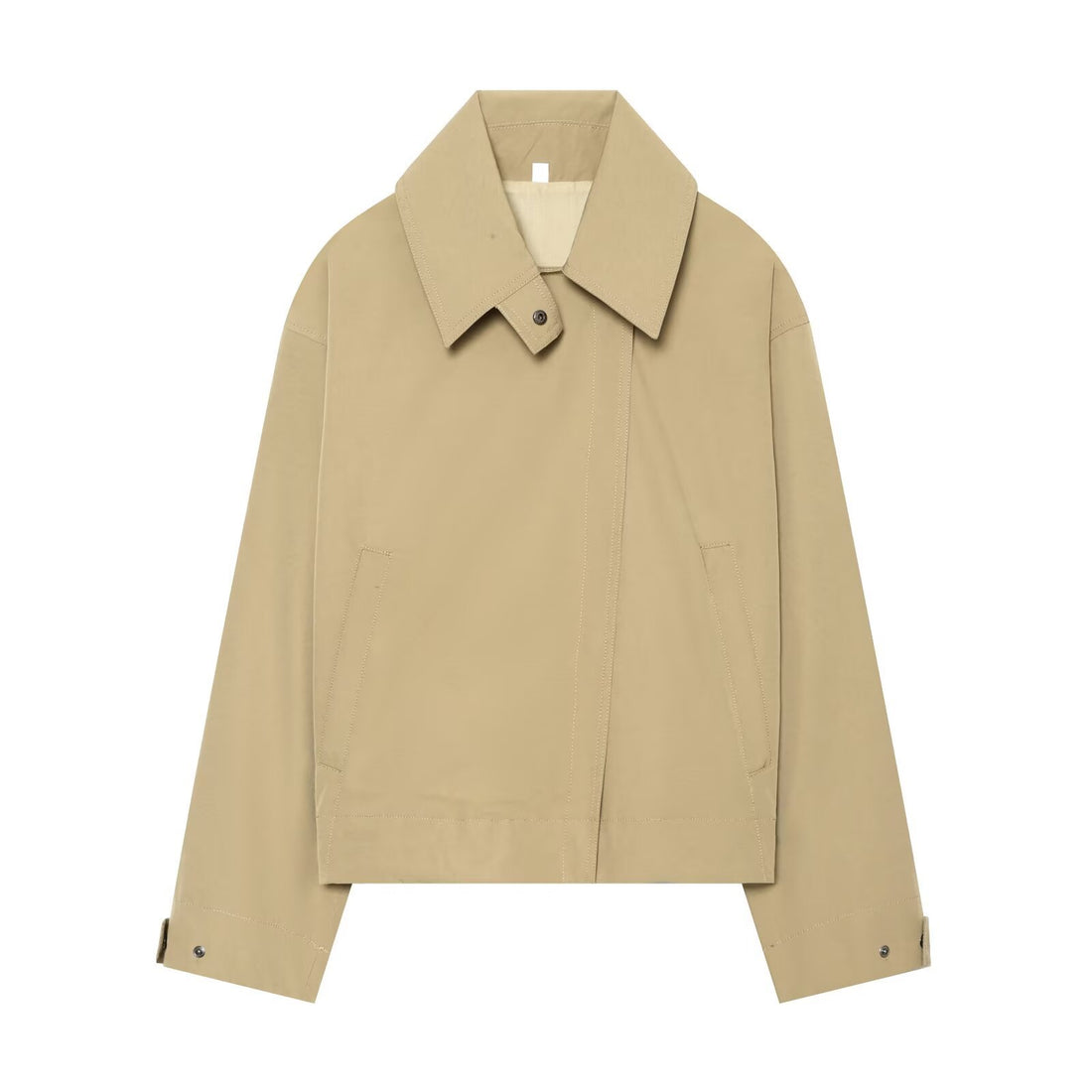 Damen Cropped Übergangsjacke mit weitem Kentkragen und verdeckter Knopfleiste Echoarchiv