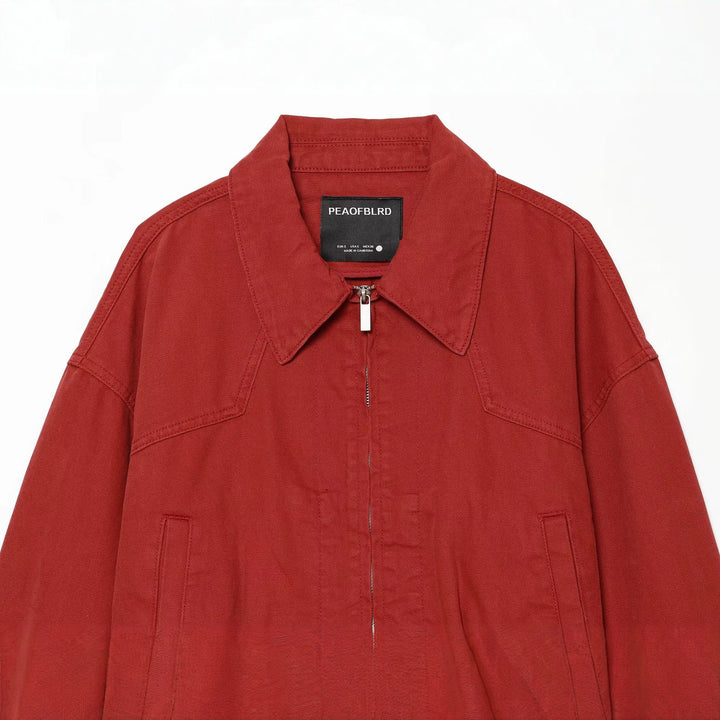 Damen Cropped Boxy‑Bomberjacke mit Hemdkragen, Reißverschluss und elastischem Saum Echoarchiv