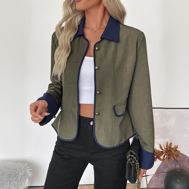 Damen Modische Blazerjacke mit kontrastierenden Ärmeln Echo Archiv