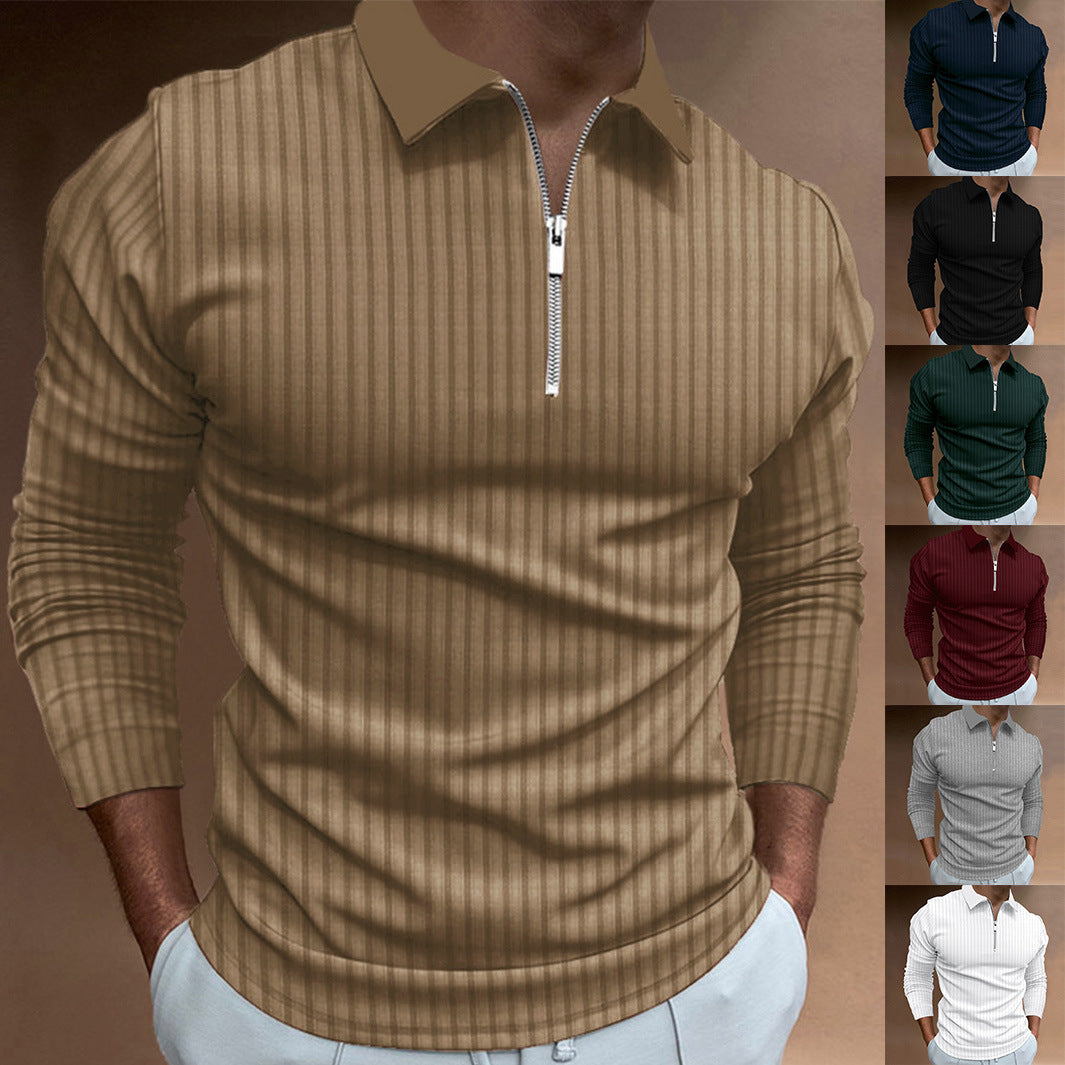 Herren Poloshirt mit elegantem Reißverschluss und strukturiertem Design Echoarchiv