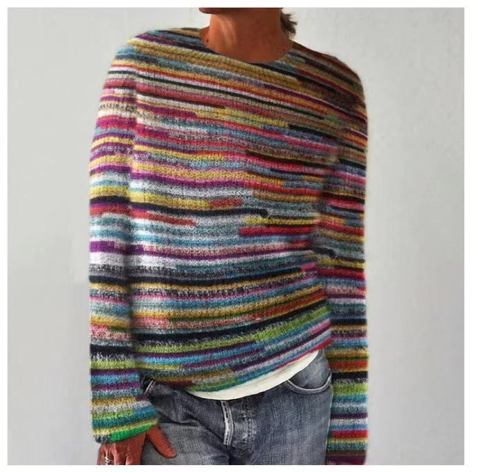 Damen nan bestickter Strickpullover mit reliefartiger Blumenstickerei und Rundhalsausschnitt Echo Archiv