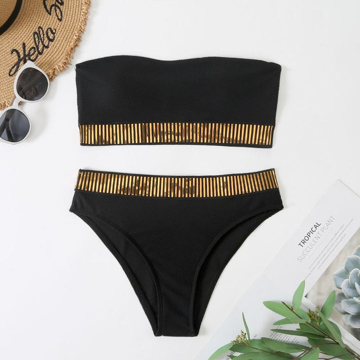 Damen Bandeau-Bikini mit goldenen Akzenten Echo Archiv