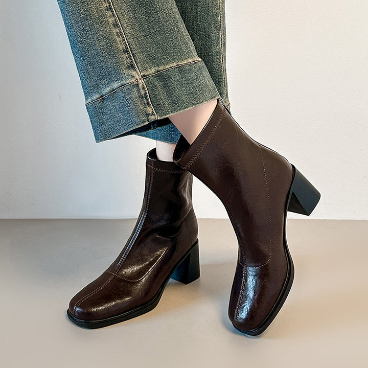 Damen Ankle-Boots mit schlankem Sockenschaft und sculpted Blockabsatz Echo Archiv