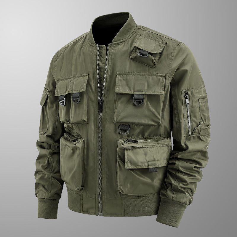Herren taktische Multifunktionale Bomberjacke mit mehreren Taschen – Brevano